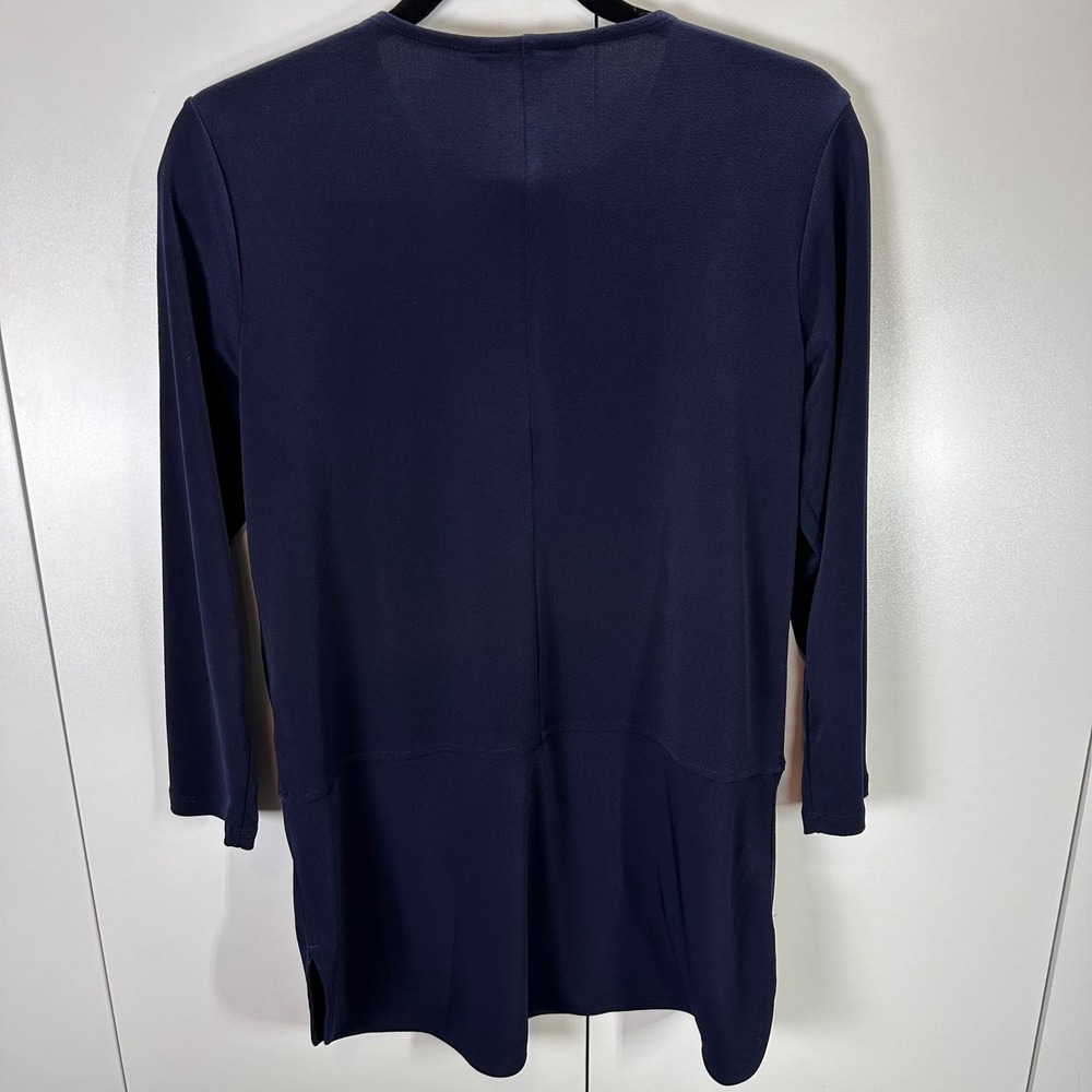 Lauren Ralph Lauren Women's Navy Blue Long Sleeve Keyhole Tunic Top‎ Small - Picture 8 of 8
